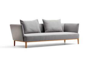 Lorea 3er-Sofa, Buche, mit Bezug Wollstoff Stavang Kiesel