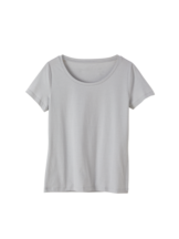 Kurzarmshirt, silberblau-weiss ringel