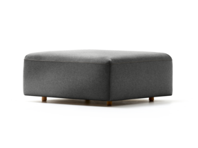 Hocker Sereno, bodennah, Eiche, Wollstoff Stavang Schiefer