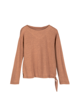 Langarmshirt aus Bio Leinen, bronze