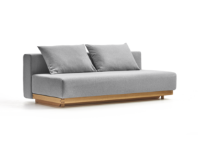 Schlafsofa Nebo, Bezug Wollstoff Stavang Kiesel, Eiche, inkl. 2 Kissen
