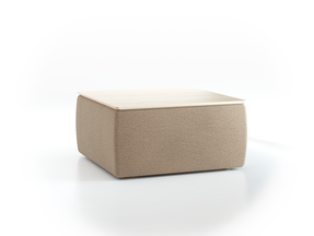 Sofatisch Tambor  mit Stauraum u. Holzdeckel, H 35,3 cm, 71 x 71 cm, Bezug Wollstoff Elverum Haselnuss (74), Esche