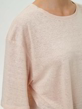 Kurzarmshirt aus Bio Leinen, pfirsich pastell