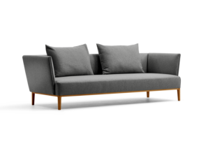 Lorea 3er-Sofa, Eiche, mit Bezug Wollstoff Stavang Stein