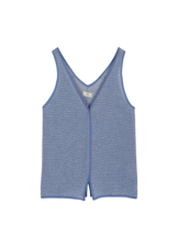 Stricktop aus Alpakawolle, blau/weiss