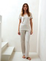Pyjama Hose, sand-weiss ringel