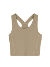 Yogatop aus Bio Baumwolle, light khaki