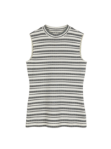 Top aus Bio Baumwolle, schwarz/offwhite ringel rippe