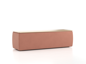 Truhe Tambor rechteckig, B 143 cm x T 48 cm x H 41 cm, Bezug Wollstoff Elverum Ziegel (85), Esche