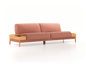 2er-Sofa Alani, B 212 x T 94 cm, Sitzhöhe in cm 44, mit Bezug Wollstoff Elverum Ziegel (85), Buche