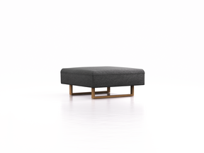 Hocker Sereno, B96xT96cm, Sitzhöhe 43 cm, Kufenfuß Eiche, Wollstoff Kaland Schiefer