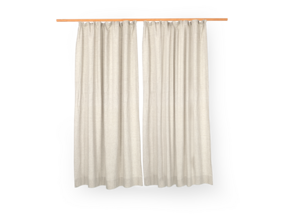 Fertigvorhang JANIS, cappucchino, zierliche Bordüre, 160 x 240 cm, 100 % Leinen, GOTS