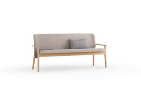 Polsterbank Kilian, 180 cm, Wollstoff Tano Natur, Buche