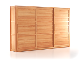Kleiderschrank Kurido 3-türig, B 360 x T 66,3 x  230 cm, breite Türen, Holz, Buche