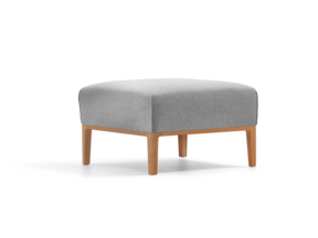 Hocker Lorea, Buche, mit Bezug Wollstoff Kaland Kiesel