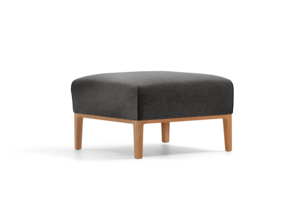 Hocker Lorea, Buche, mit Bezug Wollstoff Kaland Schiefer