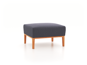 Hocker Lorea B 60 x T 60 x H 38.7 cm, mit Bezug Wollstoff Elverum Torfblau (82), Buche