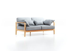 Einzelsofa Linera, schmal, Wollstoff Stavang Kiesel (62), Buche