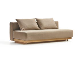 Schlafsofa Nebo, Bezug Wollstoff Stavang Haselnuss, Eiche, inkl. 2 Kissen