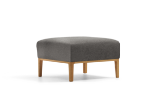 Hocker Lorea, Eiche, mit Bezug Wollstoff Stavang Stein
