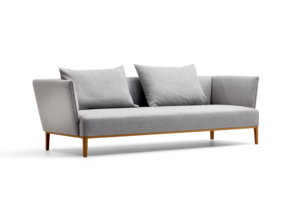 Lorea 3er-Sofa, Eiche, mit Bezug Wollstoff Kaland Kiesel