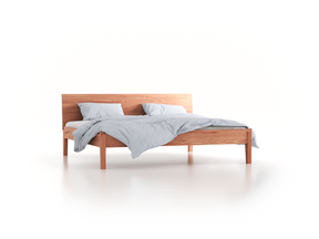 Bett Alpina mit Betthaupt, 200 x 200 cm, Kernbuche