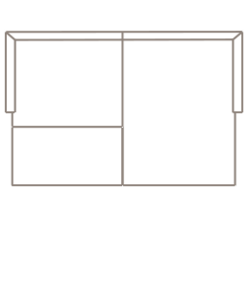 Lounge-Sofa Lorea mit Liegeteil rechts und Hocker