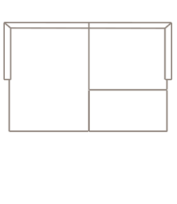 Lounge-Sofa Lorea mit Liegeteil links und Hocker