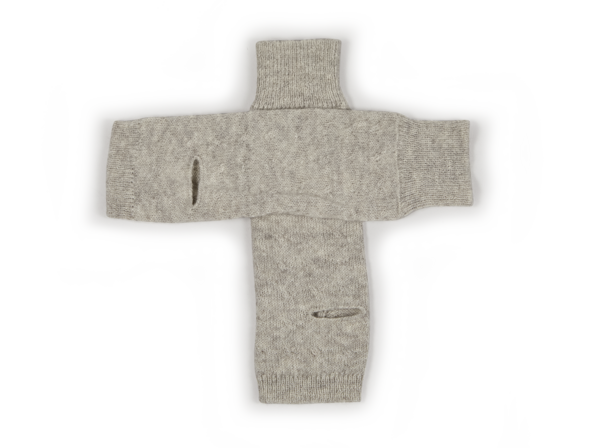 Strickstulpen aus Alpakawolle, grau melange