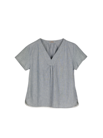 Bluse aus Bio-Baumwolle, streif blau-weiss