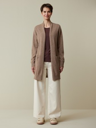 Strickjacke aus Alpakawolle, walnuss melange