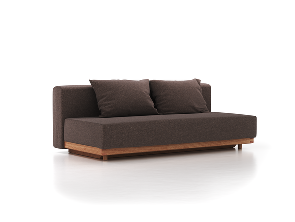 Schlafsofa Nebo B200 x T108 x H72, Sitzhöhe 42cm/Sitztiefe 85cm, inkl. 2 Kissen (80 x 55cm), Wollstoff Tano Natur Dunkel (81), Eiche