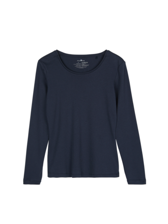 Langarmshirt aus Bio-Baumwolle, mitternachtsblau