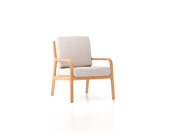 Fauteuil Kador, mit Bezug Wollstoff Tano Natur (79), Buche