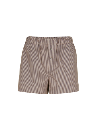 Kurze Schlafhose, rose/mokka streif