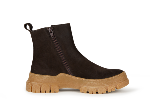 Stiefelette aus Bio Leder, mokka