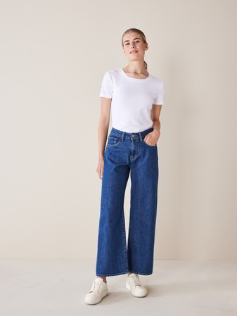 Jeans weites Bein, mittelblau denim