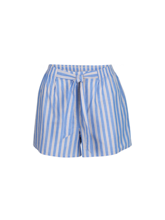 Kurze Schlafhose aus Bio-Baumwolle, blau-gelb gestreift