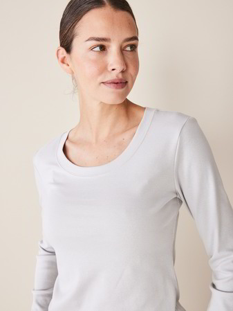 Shirt Langarm, 100 % Bio Baumwolle, blaugrau