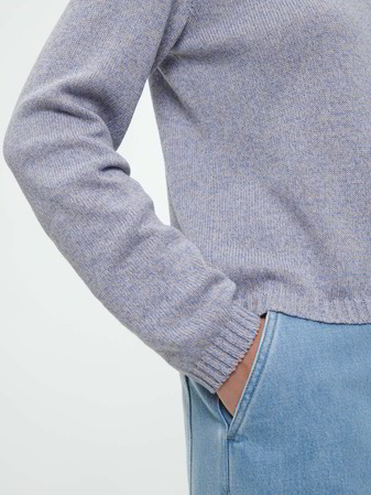 Pullover aus Bio-Baumwolle und Leinen, 84 blau/natur melange
