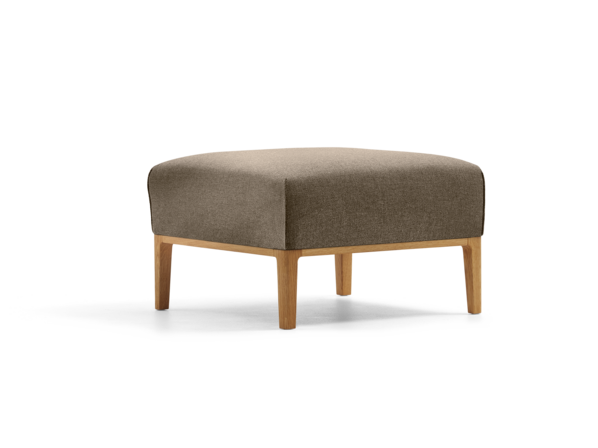 Hocker Lorea, Eiche, mit Bezug Wollstoff Kaland Torf