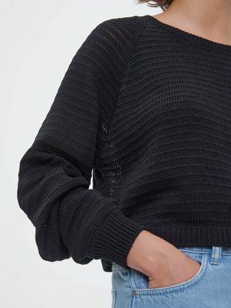Pullover aus Bio-Baumwolle, 01 schwarz