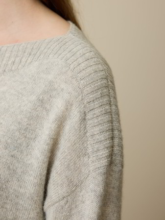 Pullover aus Alpakawolle, grau melange