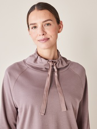 Sweatshirt Langarm, 100 % Bio Baumwolle, deep mauve