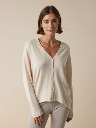 Strickjacke aus Bio-Baumwolle, creme