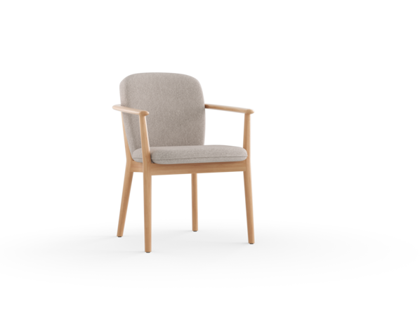Stuhl Kilian, mit Armlehne, Wollstoff Tano Natur, Buche