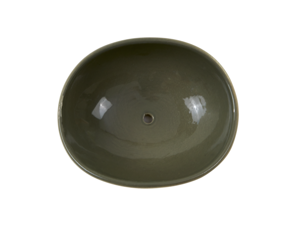 Seifenschale aus Keramik, salbei, oval