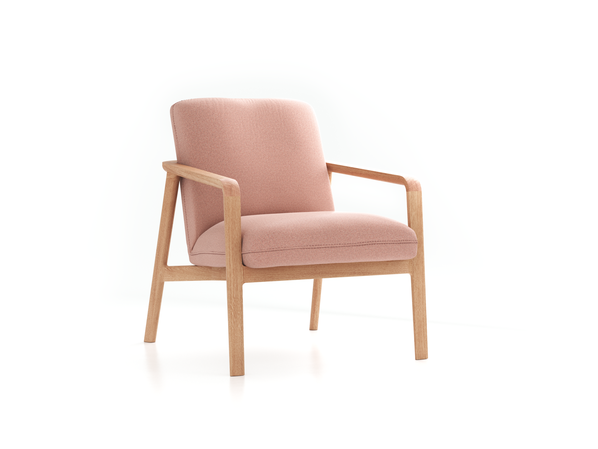 Fauteuil Ketil, Wollstoff Elverum Ziegel (85), Eiche