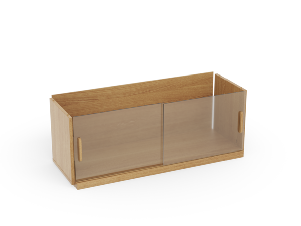 Regal Quintum Schiebetüren-Set Glas, Eiche