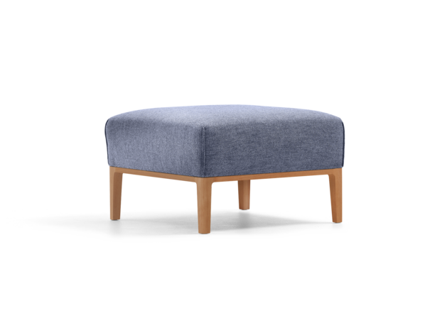 Hocker Lorea, Buche, mit Bezug Wollstoff Elverum Ozean